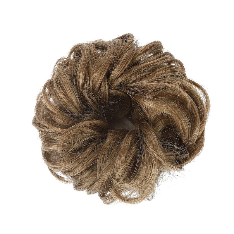 ASUITOFK Messy Bun Hair Piece Thick Updo Scrunchies Synthetic Hair Extensions Ponytail Hair Wig Hairpiece Dark Blonde - Image 2